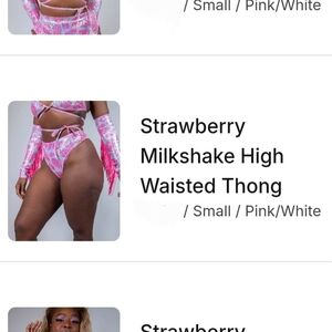 Freedom Rave Wear Strawberry Milkshake Bikini Top, Bottoms & Arm Sleeves, Size S